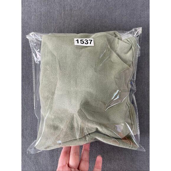 7 For All Mankind Ruffle Sleeve Cropped Sweatshirt Womens M Green Boxy Casual - Picture 10 of 10